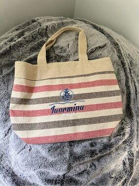 Striped Canvas Tote Bag from Taormina Italy